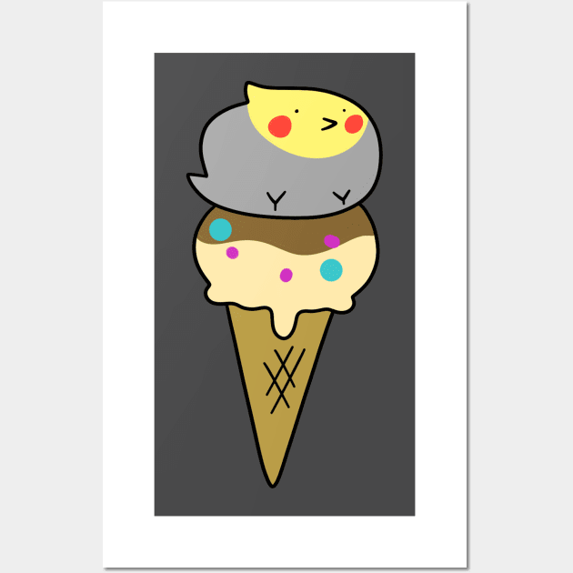 Cockatiel Icecream Cone Wall Art by saradaboru